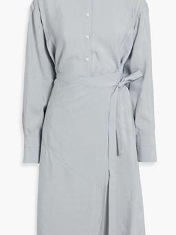 Crepe de chine midi shirt dress