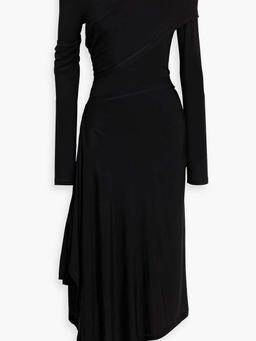 Protection asymmetric Lyocell-blend jersey midi dress