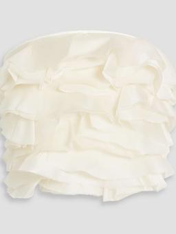 Kirsten cropped ruffled silk-organza and satin-twill bustier top