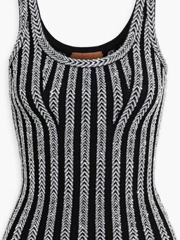 Sequin-embellished ribbed-knit tank