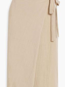 Wrap-effect TENCEL™ Lyocell-blend midi skirt