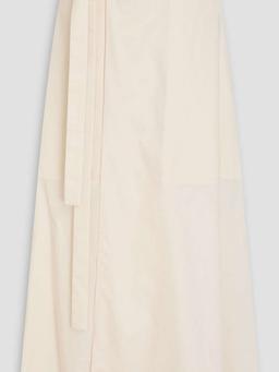 Alix cotton-poplin midi wrap skirt