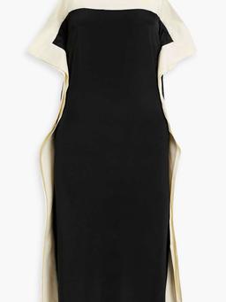 Gabrias draped two-tone satin midi dress