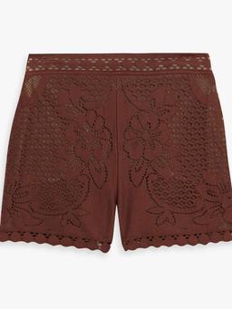 Pointelle-knit cotton-blend shorts