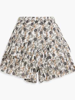 Jocadia tiered printed cotton shorts