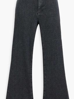 Le Crop Mini Boot cropped pinstriped high-rise bootcut jeans