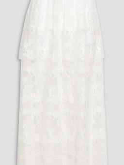 Tiered lace maxi skirt