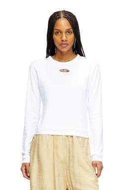 Diesel - Long-sleeve top with Oval D cut-out - T-Shirts - Woman - White