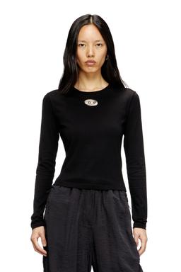 Diesel - Long-sleeve top with Oval D cut-out - T-Shirts - Woman - Black