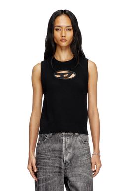 Diesel - Knit tank top in cashmere blend - T-Shirts - Woman - Black