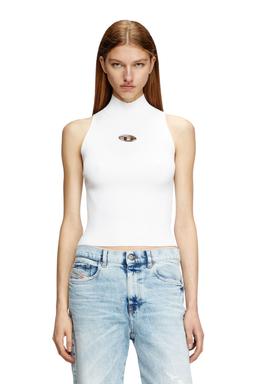 Diesel - Ribbed-knit turtleneck top - Tops - Woman - White