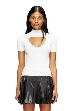 Diesel - Cut-out wool-knit top - T-Shirts - Woman - White