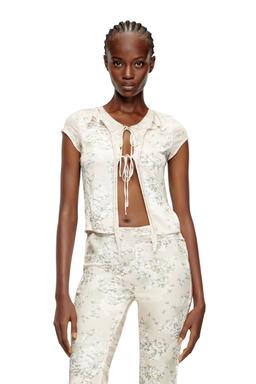 Diesel - Tie top with mixed camo prints - T-Shirts - Woman - Beige