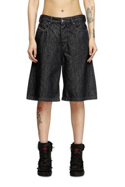 Diesel - Shorts in rinse-wash denim - Shorts - Woman - Black