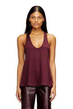 Diesel - Burgundy tank top with Oval D detail - T-Shirts - Woman - Red