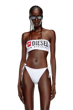 Diesel - Bandeau bikini top with maxi logo - Bras - Woman - White