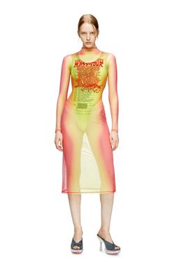 Layered midi dress with lyrics print