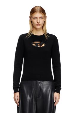 Cashmere-blend jumper with cut-out logo
