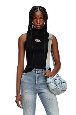 Diesel - Ribbed-knit turtleneck top - Tops - Woman - Multicolor