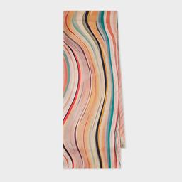 Paul Smith Women's Pink 'Dusky Swirl' Silk Twill Scarf Multicolour