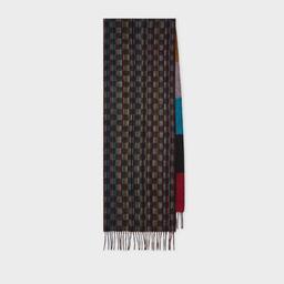 Paul Smith Women's 'Signature Stripe' Check Reversible Scarf Multicolour