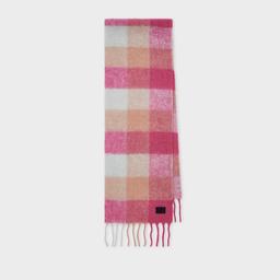 Paul Smith Women's Pink Merino Wool Check Scarf