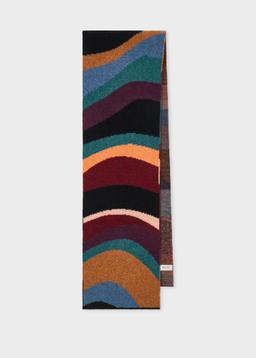 Paul Smith Women's 'Midnight Swirl' Jacquard Lambswool Scarf Black