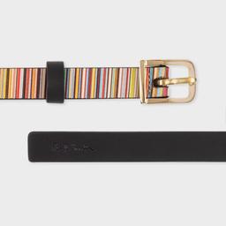 Paul Smith Women's Leather 'Signature Stripe' Belt Multicolour