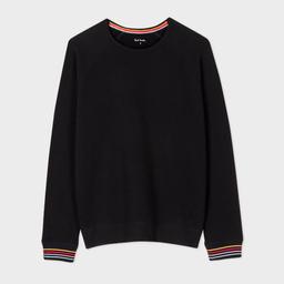 Paul Smith Women's Black Lounge Sweatshirt With 'Swirl' Cuffs
