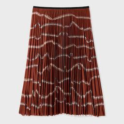 Paul Smith Women's Rust Red 'Signature Stripe' Ribbon Print Skirt