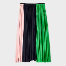 Paul Smith Women's Pleated 'Block Stripe' Skirt Multicolour
