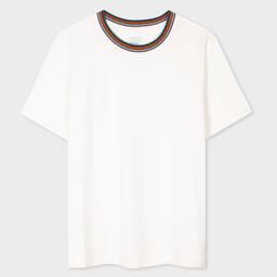 Paul Smith Women's White Cotton 'Signature Stripe' T-Shirt