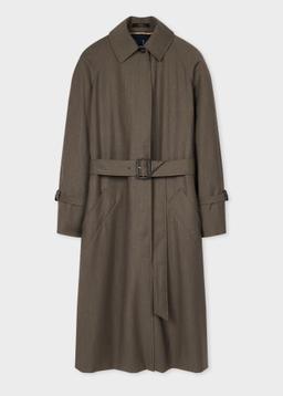 Paul Smith Women's Grey Melange Belted Storm System Mac
