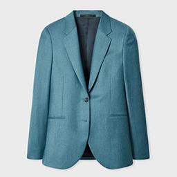 Paul Smith Women's Teal Wool-Cashmere Flannel Blazer Blue