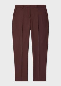 Paul Smith A Suit To Travel In - Women's Burgundy Slim-Fit Wool Trousers Red
