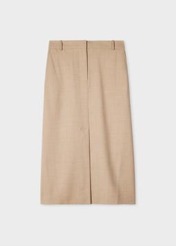 Paul Smith A Suit to Travel In - Women's Stone Wool Tailored Skirt Brown