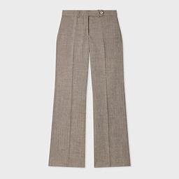 Paul Smith Women's Tweed Wool-Blend Bootcut Trousers Brown