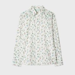 Paul Smith Women's White 'Liberty Floral' Print Shirt Pink