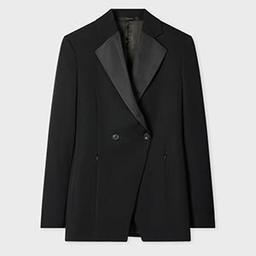 Paul Smith Women's Black Satin Trim Structured Double-Breasted Blazer