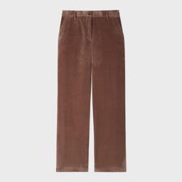 Paul Smith Women's Brown Cord Wide-Leg Trousers Pink