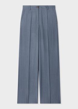 Paul Smith Women's Slate Blue Pinstripe Trousers
