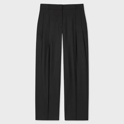 Paul Smith Women's 'A Suit To Travel In' Black Wool Twill Pleated Trousers