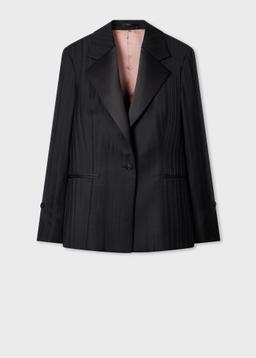 Paul Smith Women's Black 'Tonal Stripe' Tux Jacket