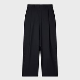 Paul Smith Women's A Suit To Travel In - Navy Pleated Wide Leg Trousers Blue
