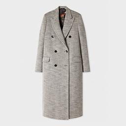 Paul Smith Women's Herringbone Double Breasted Coat Grey