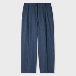 Paul Smith Women's Denim Chambray Barrel Leg Trousers Blue