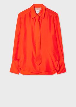 Paul Smith Women's Red Silk Tie-Detail Shirt