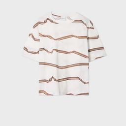 Paul Smith Women's 'Signature Stripe' Ribbon T-Shirt White