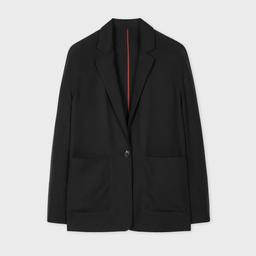 Paul Smith Women's Black Linen-Blend Patch Pocket Blazer
