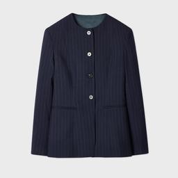 Paul Smith Women's Dark Blue Wool Pinstripe Jacket